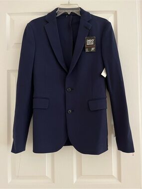 Men’s Navy Two-Button Stretch Blazer